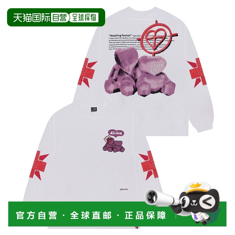 韩国直邮GLACK 公用T恤GT097WH纯棉高档 简约时尚百搭舒适 高级感