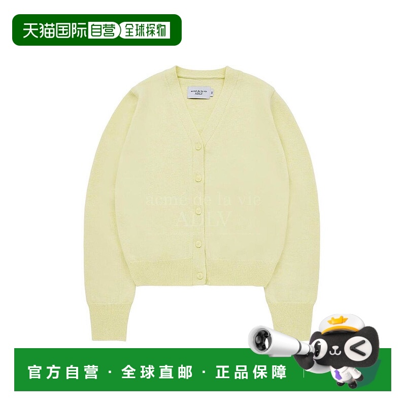 韩国直邮acme de la vie 浅黄色 Symbol Rivet W 女士开襟羊毛衫