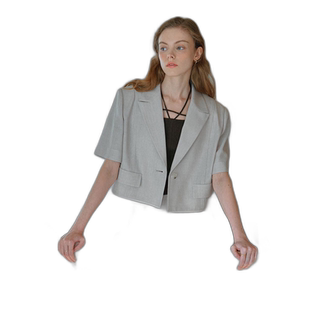 韩国直邮LOEUVRE正品 女士精品302720712Peaked-lapel Crop Jacke