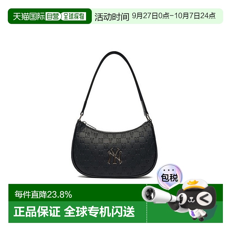 韩国直邮MLB Monogram男女复古NY标腋下包单肩3ABQS022N-50BKS