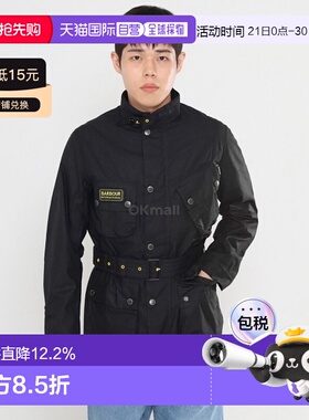 安欣同款Barbour修身蜡夹克外套男黑色立领舒适时尚MWX0958 BK91