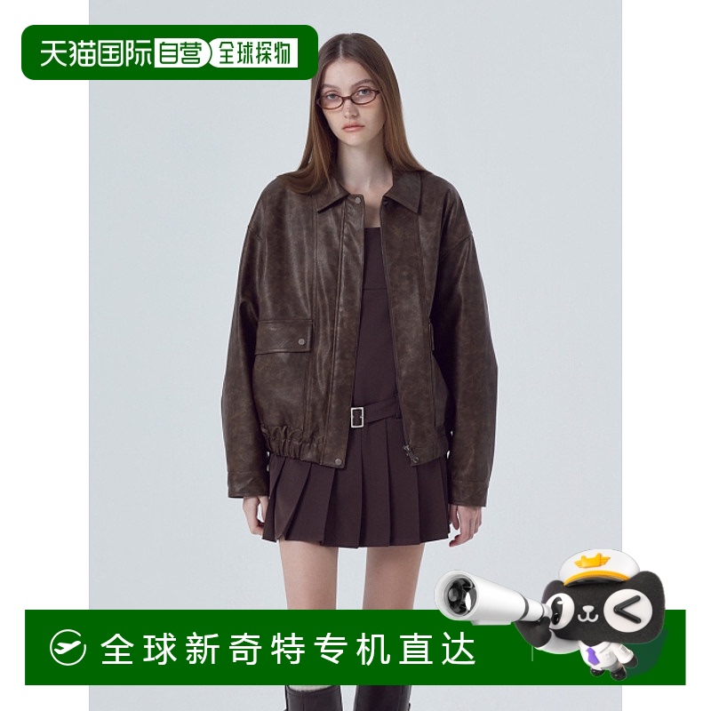 韩国直邮ETMON 女士雪纺衫JP110TFF14 Leather Pocket Blouson Jac