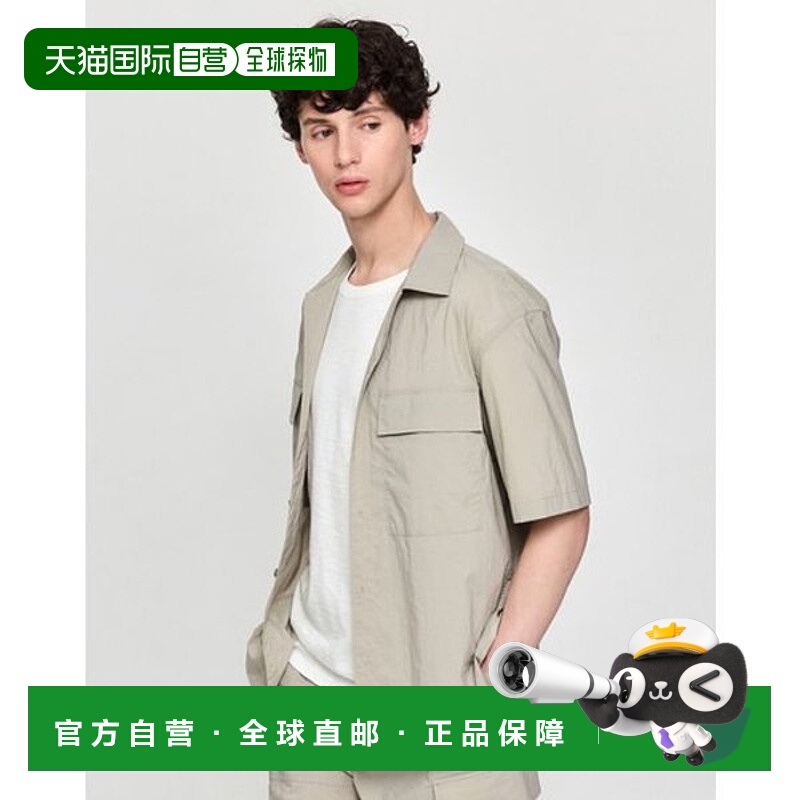 韩国直邮HAZZYS 赫奇斯男士米色尼龙轻便短袖衬衫 (HZSH5B509I2)