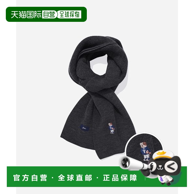 韩国直邮YALE EMBROIDERY DAN 7 GAUGE MUFFLER CHARCOAL围巾YD09
