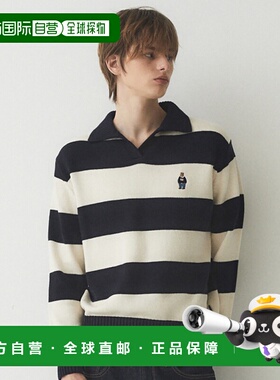 韩国直邮WHO.A.U 女士毛针织衫 Stripe Collor Pullover / WHKAE49