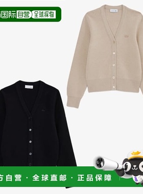 韩国直邮LACOSTE (女装）25FW 基本款 V 领开衫 AF209E-55N 2色（
