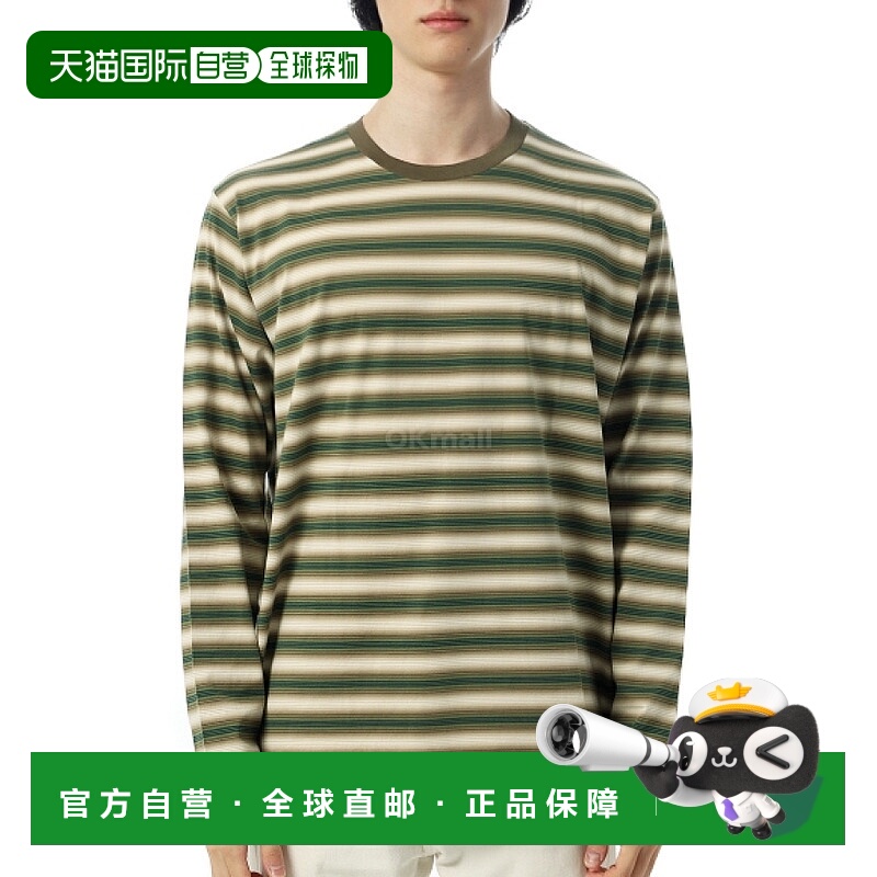 韩国直邮AURALEE 渐变条纹针织长袖 T 恤 渐变棕色条纹 (A25AP01G