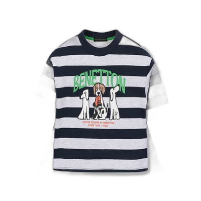 韩国直邮BENETTON儿童童装T恤QATS15361NY潮流穿搭时尚透气高级感