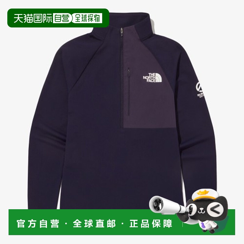 韩国直邮北面THE NORTH FACE 拼色口袋字母徽标立领套头长袖 T恤