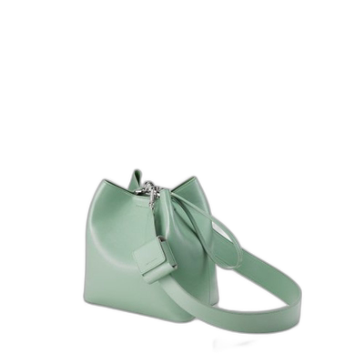 韩国直邮FIND KAPOOR新品耳机装饰单肩斜挎褶纹薄荷水桶包 100036