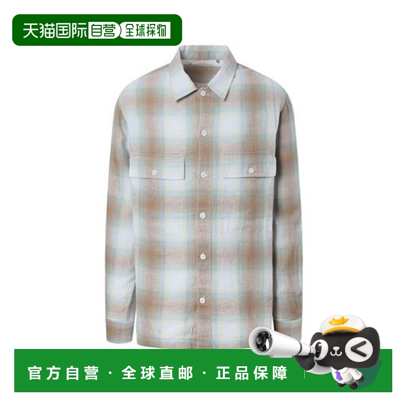 韩国直邮HAZZYS 赫奇斯男士米色口袋格纹衬衫 (HZSH5A232I2)