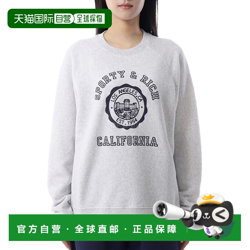韩国直邮Sporty&Rich 加州徽章柔软圆领衫（ST082625508GY03 19）