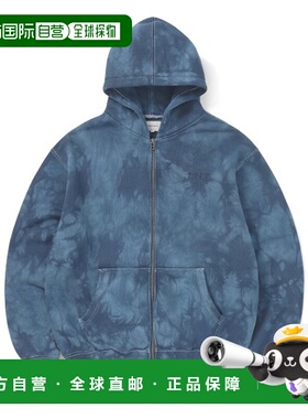 韩国直邮THISISNEVERTHAT 连帽衫Uneven Dyed Zip Hoodie BlueTN2