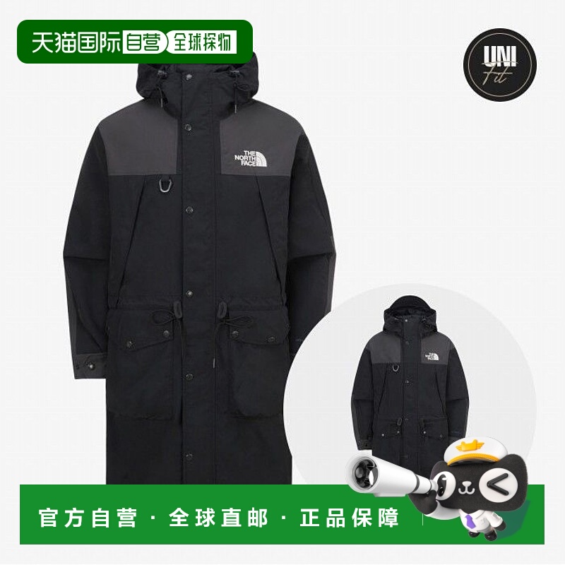 韩国直邮北面THE NORTH FACE 徽标宽松连帽中长款长袖派克服 男女