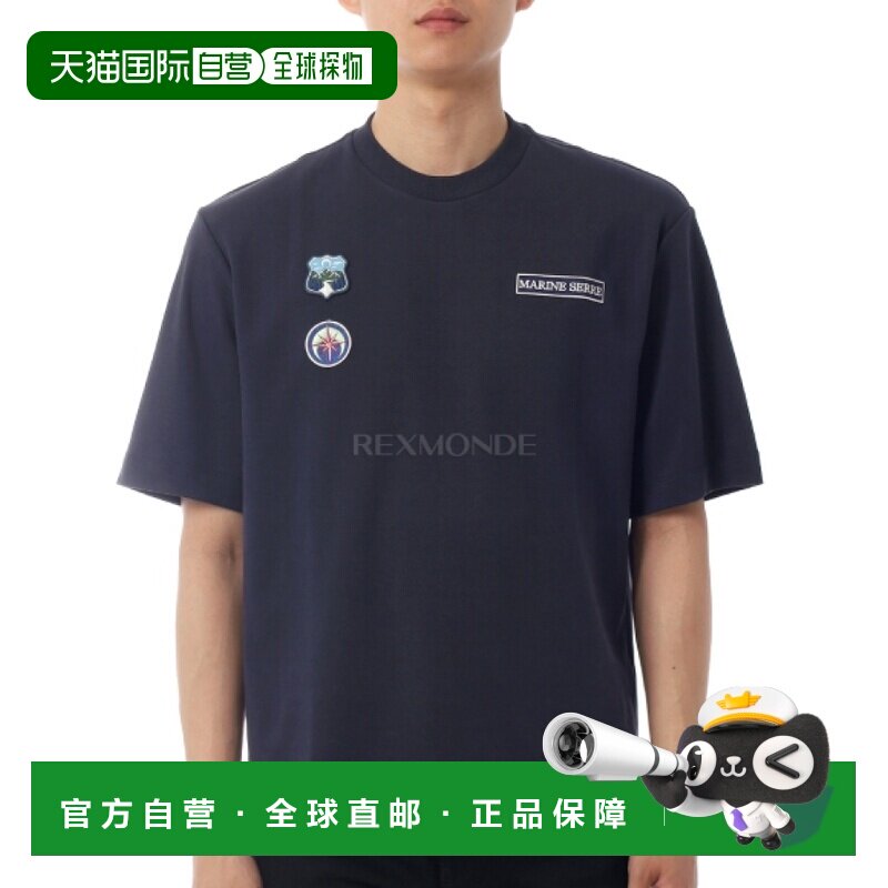 韩国直邮Marine Serre 童子军徽章圆领T恤（UTT001ACJER0117 BL81