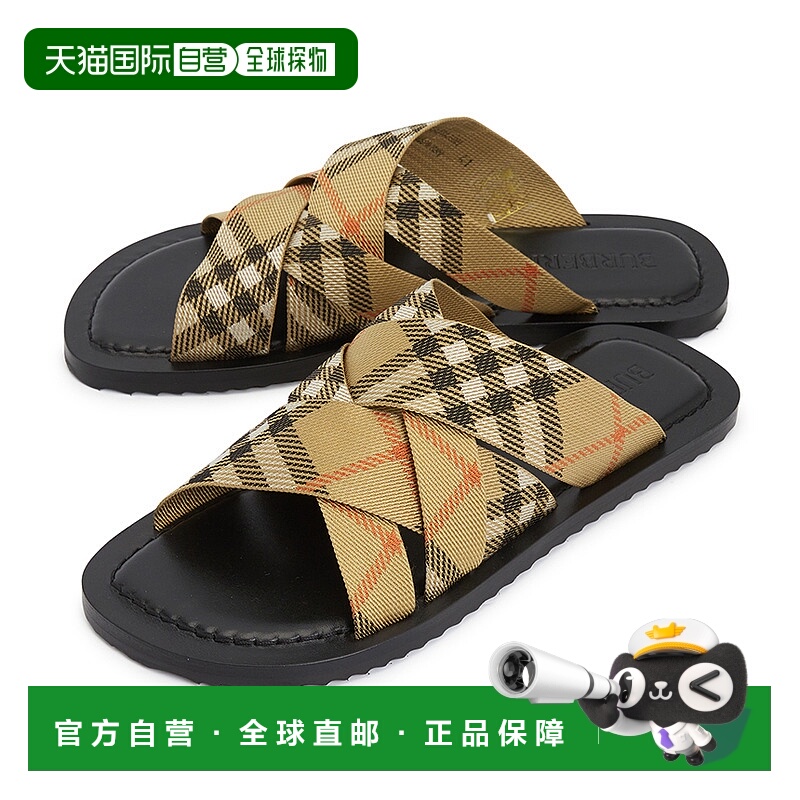 1h可退 韩国直邮burberry 男士 凉拖拖鞋