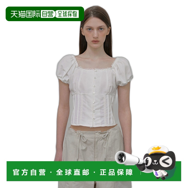 韩国直邮ETMON 女士雪纺衫5006048177 Lace Pintuck Blouse White