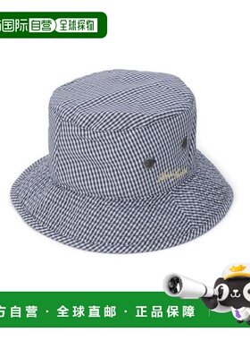 韩国直邮Acne Studios 24SS 海军蓝格纹棉质水桶帽 C40149 CNL