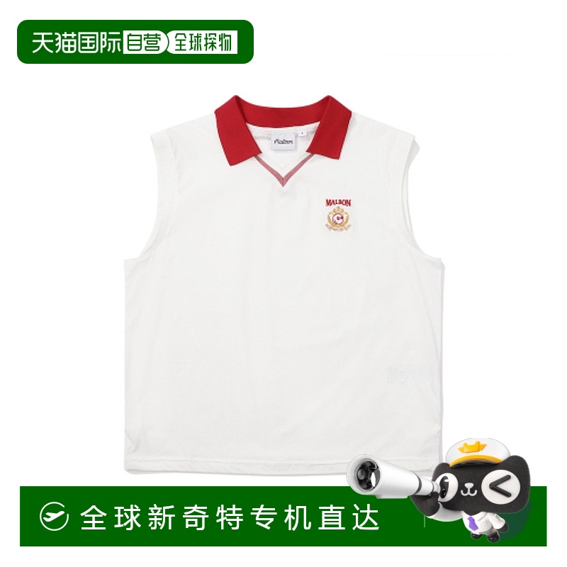 韩国直邮MALBON GOLF 女士棉马甲M4322PVT13OWT RIB CALLAR WOVEN