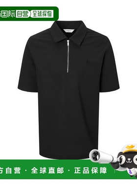 韩国直邮HAZZYS [25FW] 赫奇斯黑色纯色半拉链短袖T恤（HZTS5F403