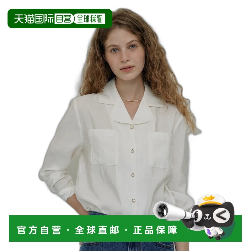 韩国直邮ANEDIT 女士女装雪纺衫AN23FT2002IV W Pocket Open Colla