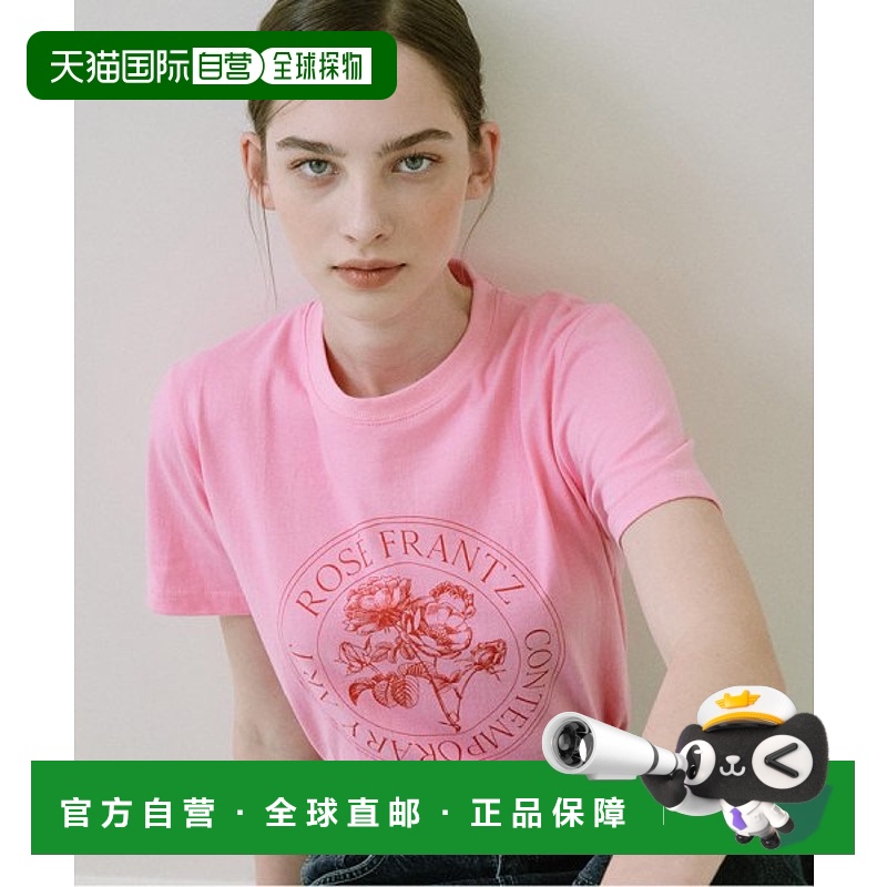 韩国直邮ROSEFRANTZ 女士 女装T恤RS23HS46PI Classic Flower Tee