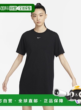 韩国直邮NIKE 女士运动T恤W NSW ESSNTL SS DRESS TSHRT - BLACK/(