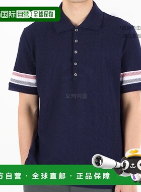 韩国直邮Thom BrowneT恤男女款翻领短袖日常条纹MJP169A J0046