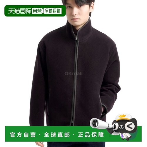 韩国直邮AURALEE 双层布料厚重羊毛绒拉链束腰外套 深棕色(A24AB0