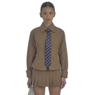 韩国直邮SCULPTOR美式复古街头辣妹潮牌新款夹克SC24S111BR