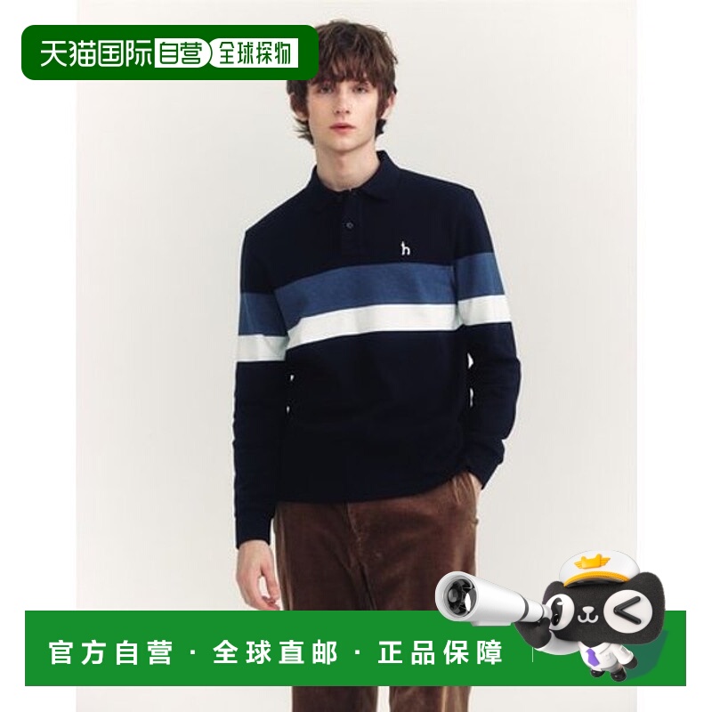 韩国直邮HAZZYS Hedges Men's [Steady Sellers] 海军蓝线条色棉.