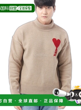 韩国直邮AMI 红色 ADC 毛衣 (UKS406 018 289) 高领针织羊毛