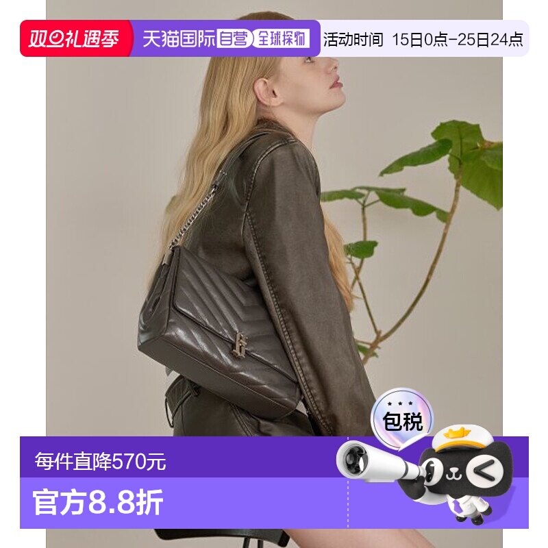 韩国直邮J.ESTINA 秋冬新IU同款精致百搭女士皮质单肩包牛皮