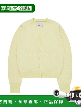 韩国直邮acme de la vie 浅黄色 Symbol Rivet W 女士开襟羊毛衫