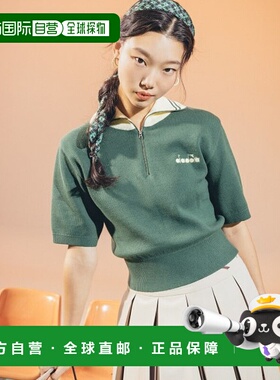 韩国直邮diadora 女士女装毛衣D2322LKT45GNS羊毛拉链半拉链