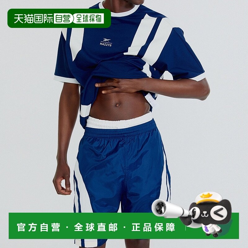 韩国直邮Reebok x HAZZYS 舒适透气运动撞色中腰五分休闲短裤 男