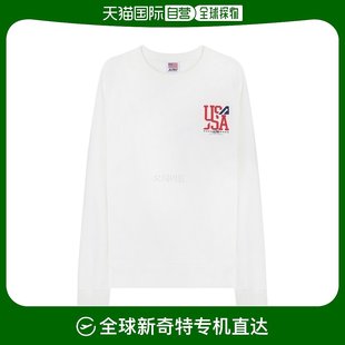 韩国直邮AutryT恤男女款 宽松休闲运动字母徽标保暖 白色圆领长袖
