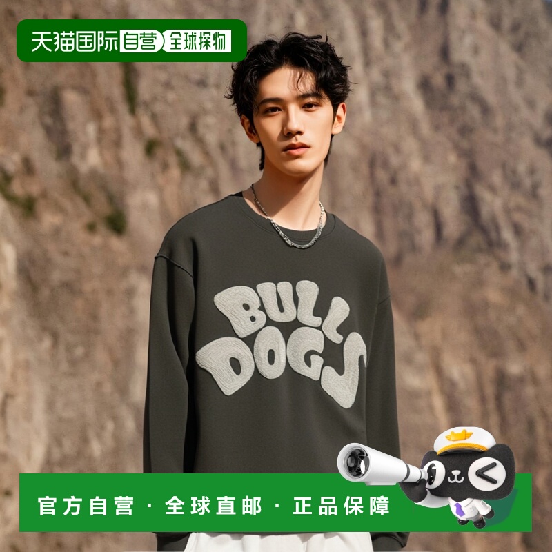 韩国直邮YALE GROOVY BULLDOGS CREWNECK CHARCOAL男针织YD07CR10