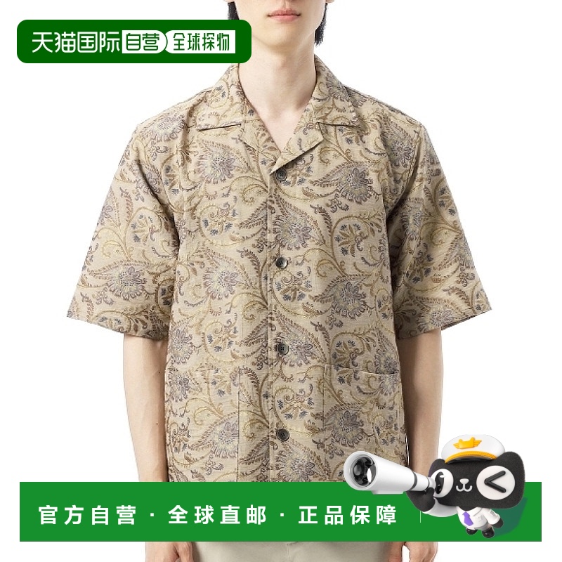 韩国直邮NEEDLES Cabana 衬衫佩斯利提花 - 米色 (QV117) 短袖衬
