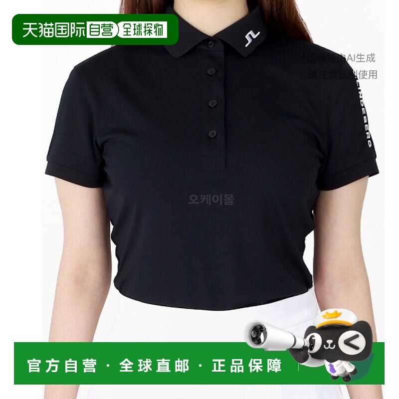 自营｜J.Lindeberg金林德伯格高尔夫运动上装T恤女款黑色休闲夏图片