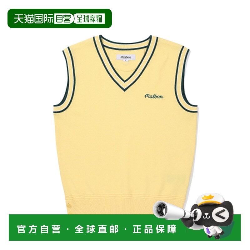 韩国直邮MALBON GOLF 女士棉马甲  Color Tip Knit Vest M5322PKV1