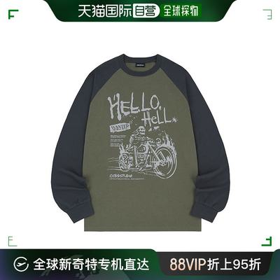 韩国直邮ODDSTUDIO 公用T恤Hello Hell Raglan Oversized Fit Lon