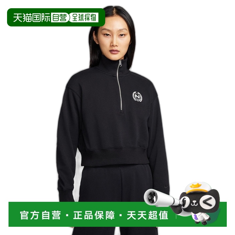 韩国直邮NIKE AS A NEW FLC QZ CROP NCPS耐克运动同款商场系列