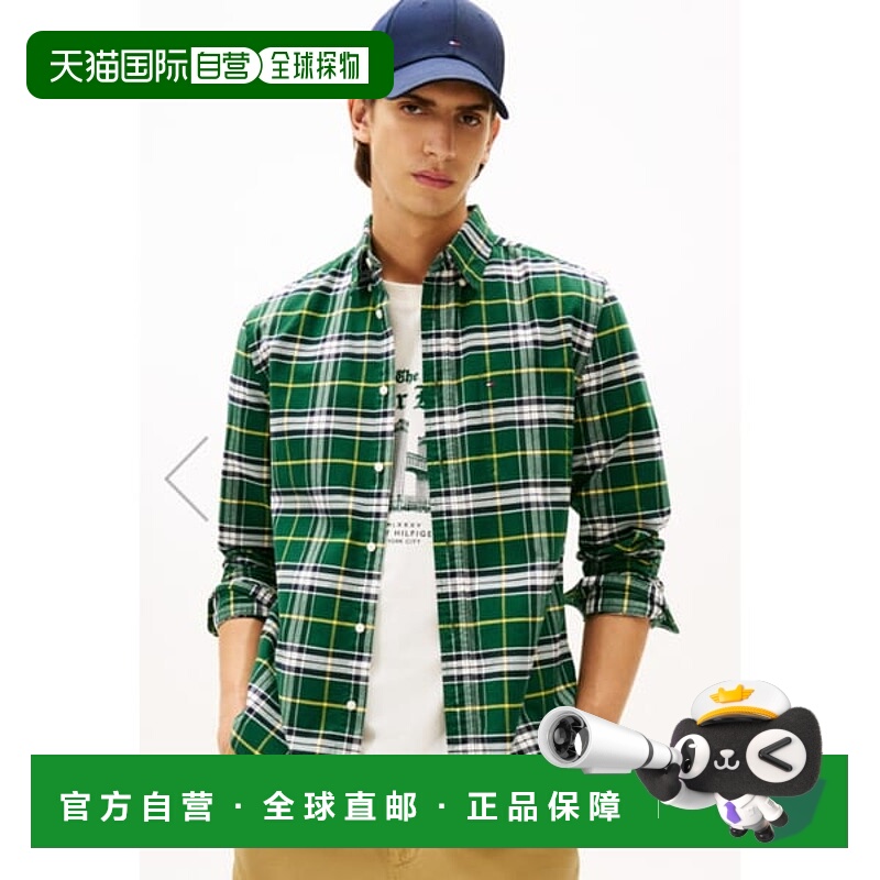 韩国直邮TOMMY HILFIGER [Tommy Hilfiger 男士拉绒牛津格纹衬衫