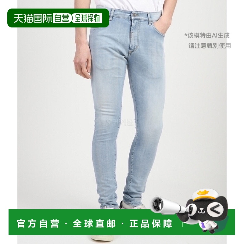 韩国直邮Represent牛仔裤男女同款蓝色长款柔软舒适简约百搭外穿
