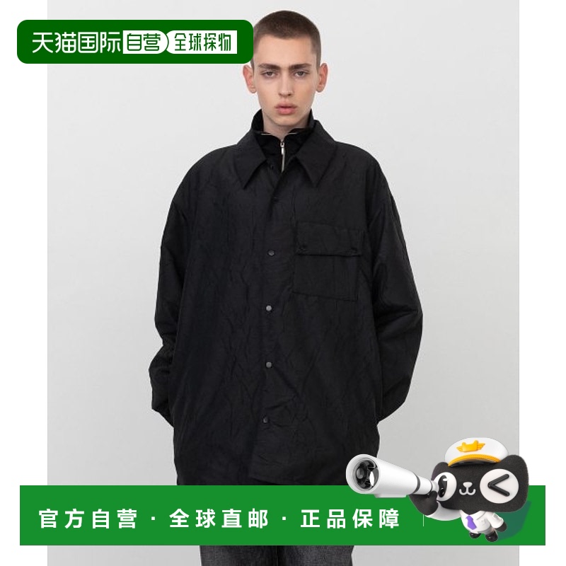 韩国直邮INSILENCE设计师款通用日常休闲宽松时尚衬衫IM2B4SH01BK