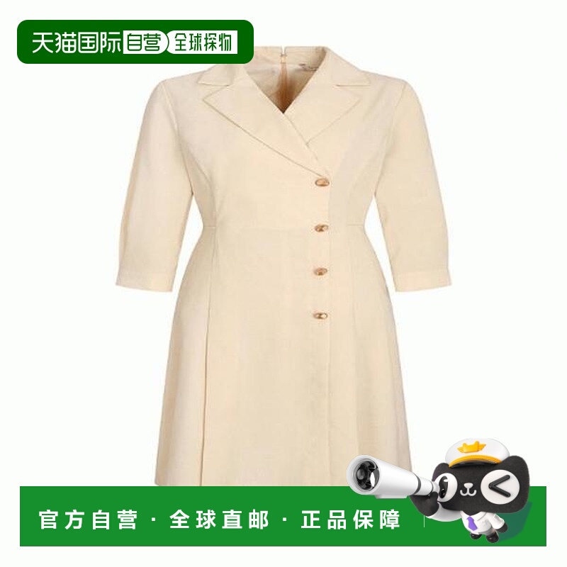 韩国直邮THE IZZAT 伊扎克金属纽扣百褶彩色连衣裙_A IM6N0OP79A