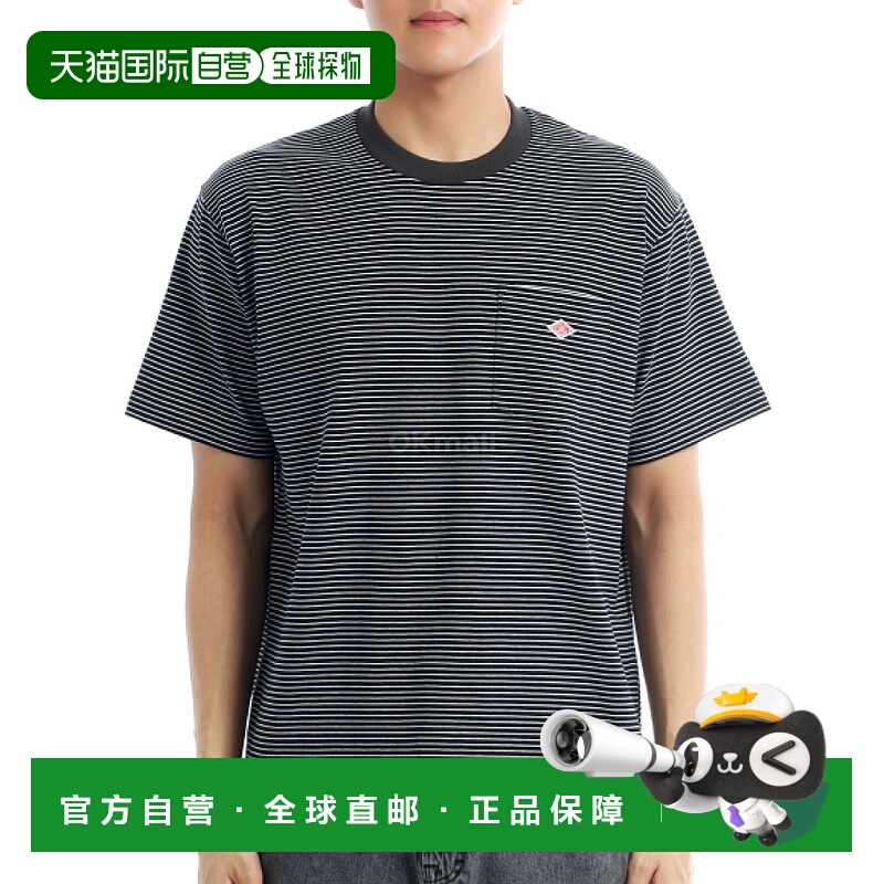 韩国直邮DANTON 短袖口袋T恤条纹（DTC0198-TCB黑色