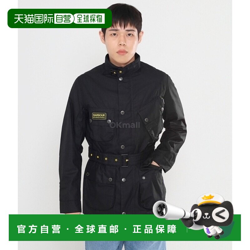 安欣同款Barbour修身蜡夹克外套男黑色立领舒适时尚MWX0958 BK91图片