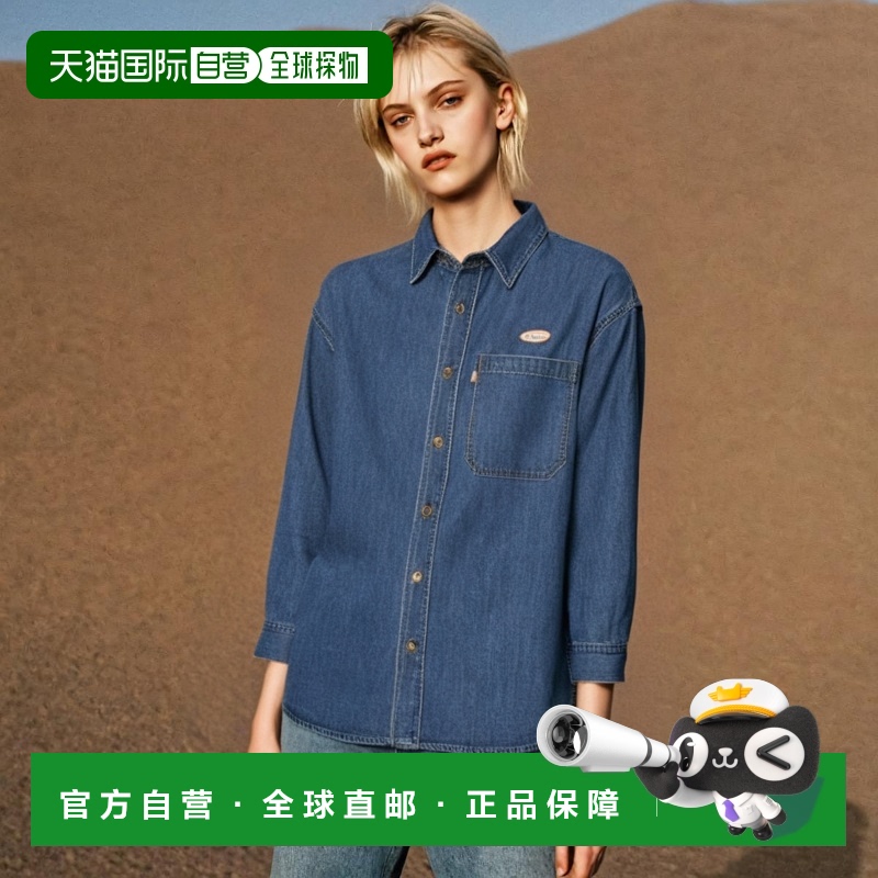 韩国直邮EMIS潮牌小众时尚街头青春复古运动风牛仔衣P0000CBW